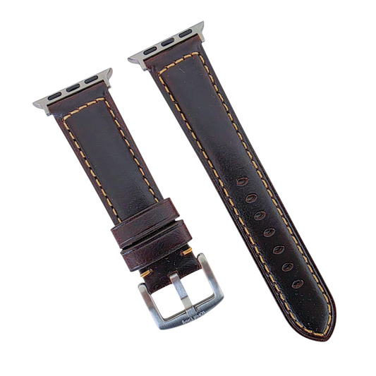 Full Grain Leather Strap For Apple Watch Dark Brown