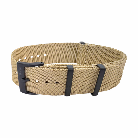 Arbor Hemp Black Buckle Military Watch Strap 20mm 22mm Desert Sand