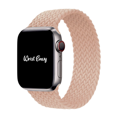 Bracelet de montre tressé réglable de qualité supérieure pour Apple Watch, couleur crème