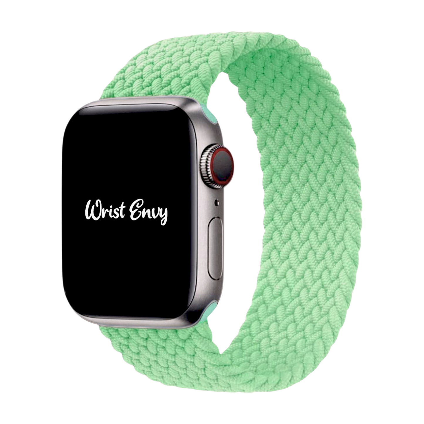 Premium Braided Solo Loop Watch Strap For Apple Watch Pistachio Green