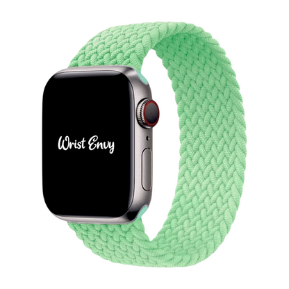 Premium Braided Solo Loop Watch Strap For Apple Watch Pistachio Green