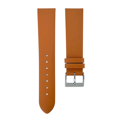 Infinity Edge Italian Leather Watch Strap 18mm 20mm Orange Tan