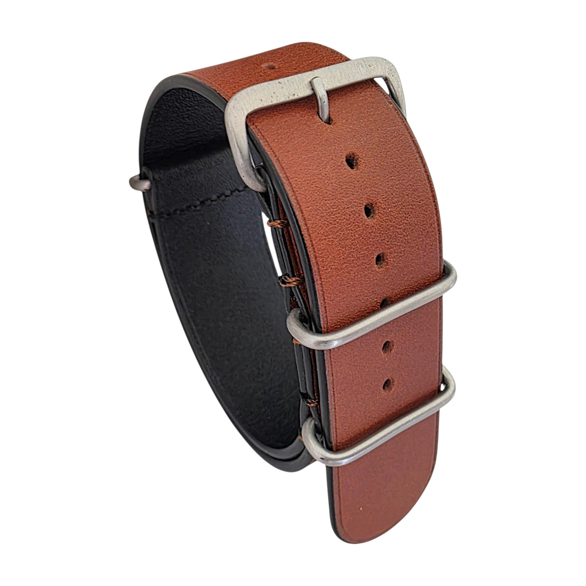 French Novonappa Leather One Piece Strap 20mm Brown