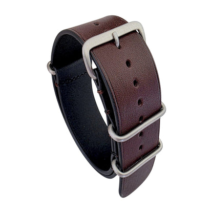 French Novonappa Leather One Piece Strap 20mm Dark Brown