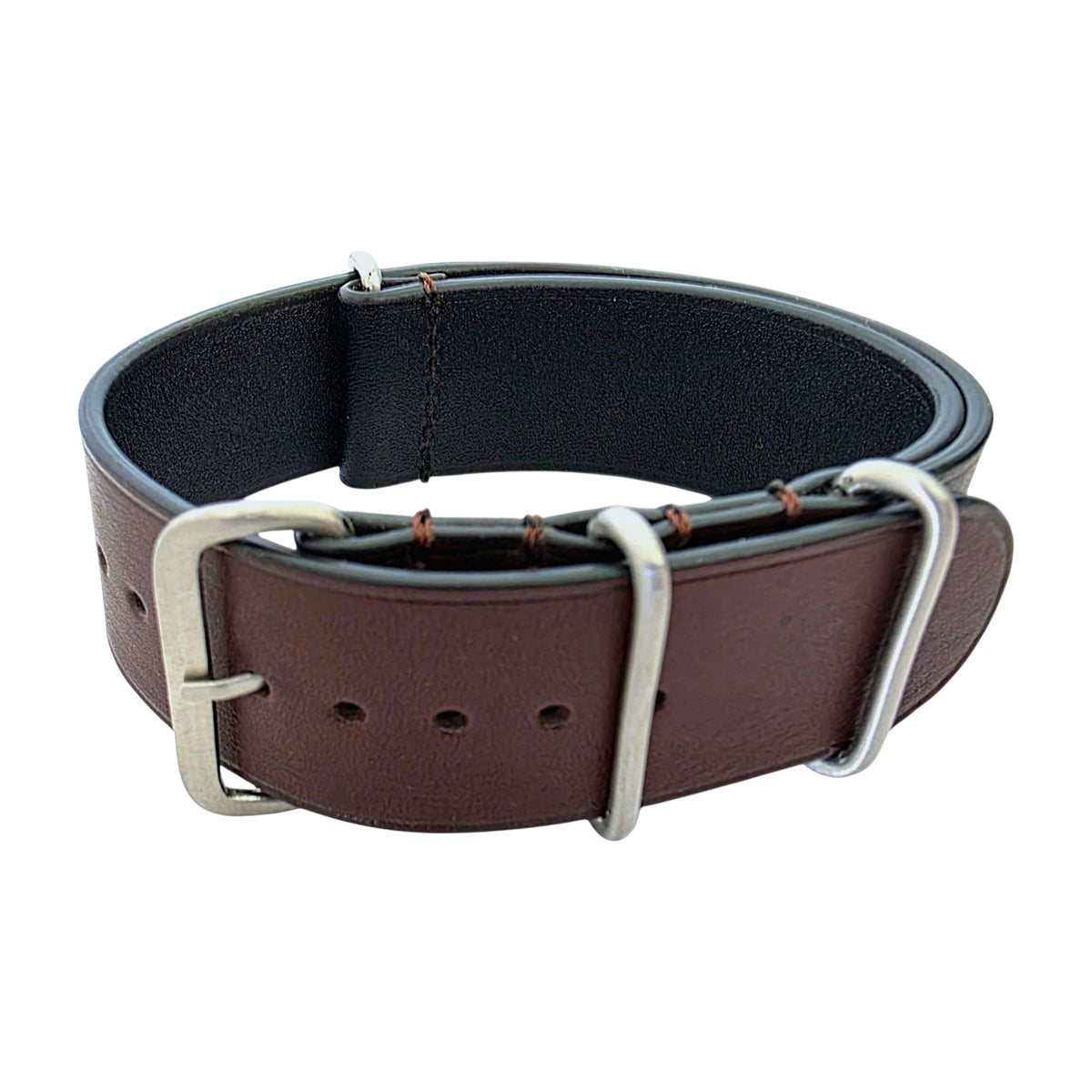 French Novonappa Leather One Piece Strap 20mm Dark Brown