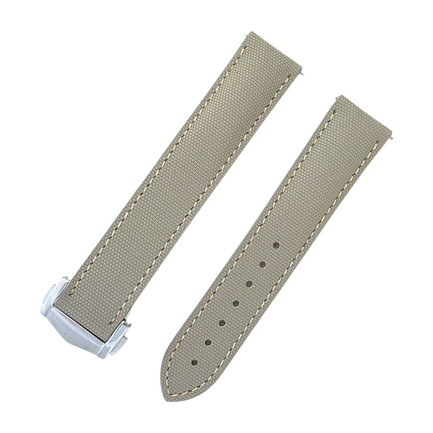Sailcloth Deployant Watch Strap Band 20mm Taupe Beige