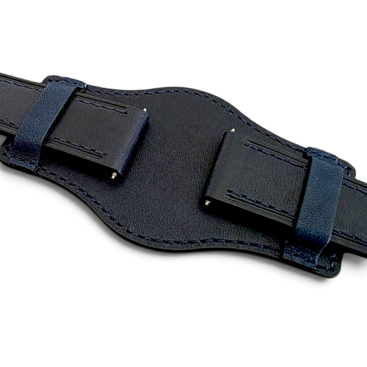 AeroMax Horween Leather Bund Watch Strap 20mm 22mm Blue
