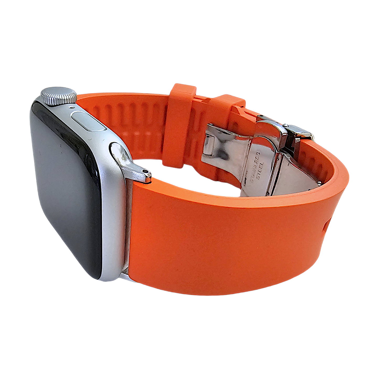 Premium FKM Rubber Watch Strap For Apple Watch Orange