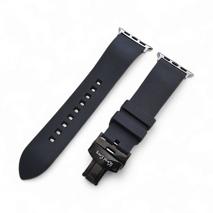 Premium FKM Rubber Watch Strap For Apple Watch Black