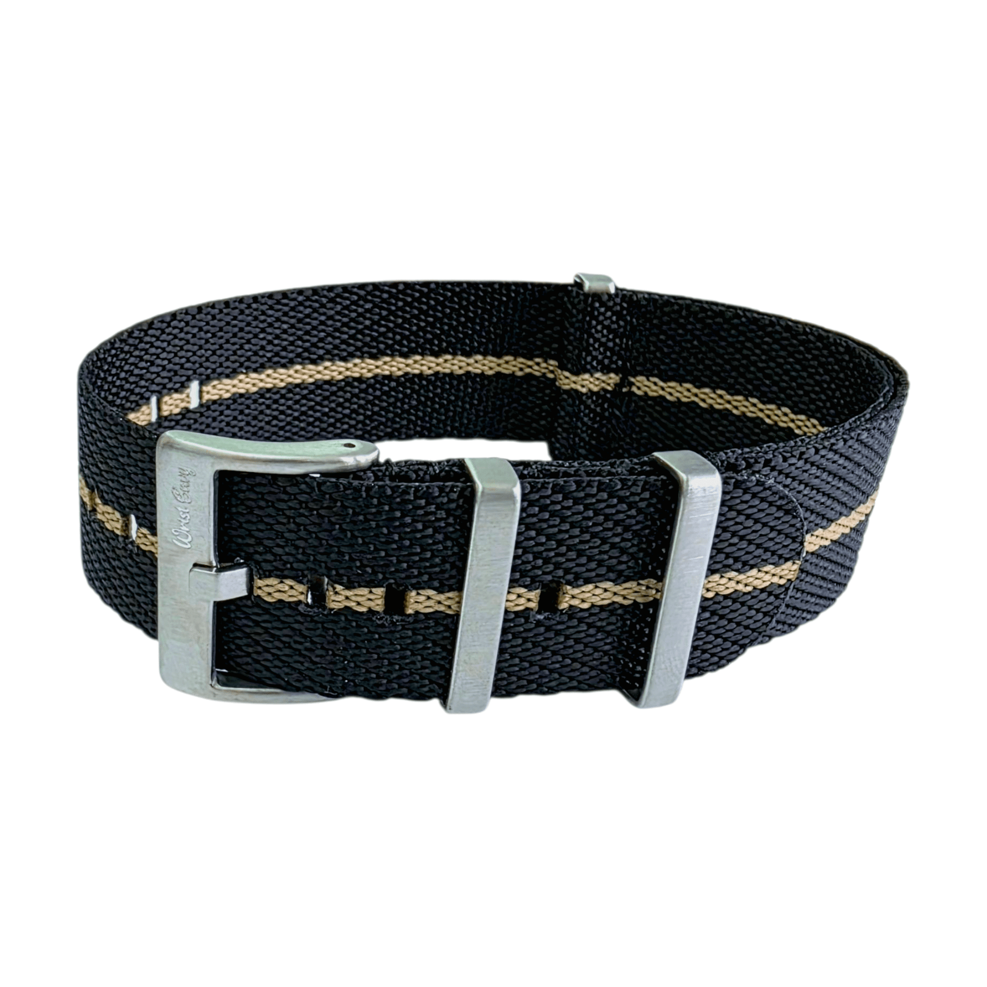 Aeris Flex Nylon Military Watch Strap Black Khaki 20mm 22mm - Wrist Envy