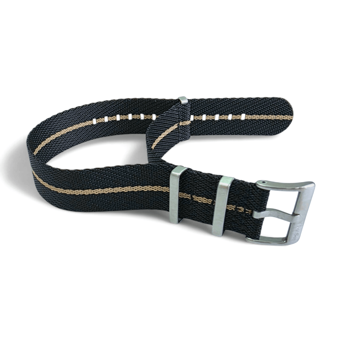 Aeris Flex Nylon Military Watch Strap Black Khaki 20mm 22mm - Wrist Envy