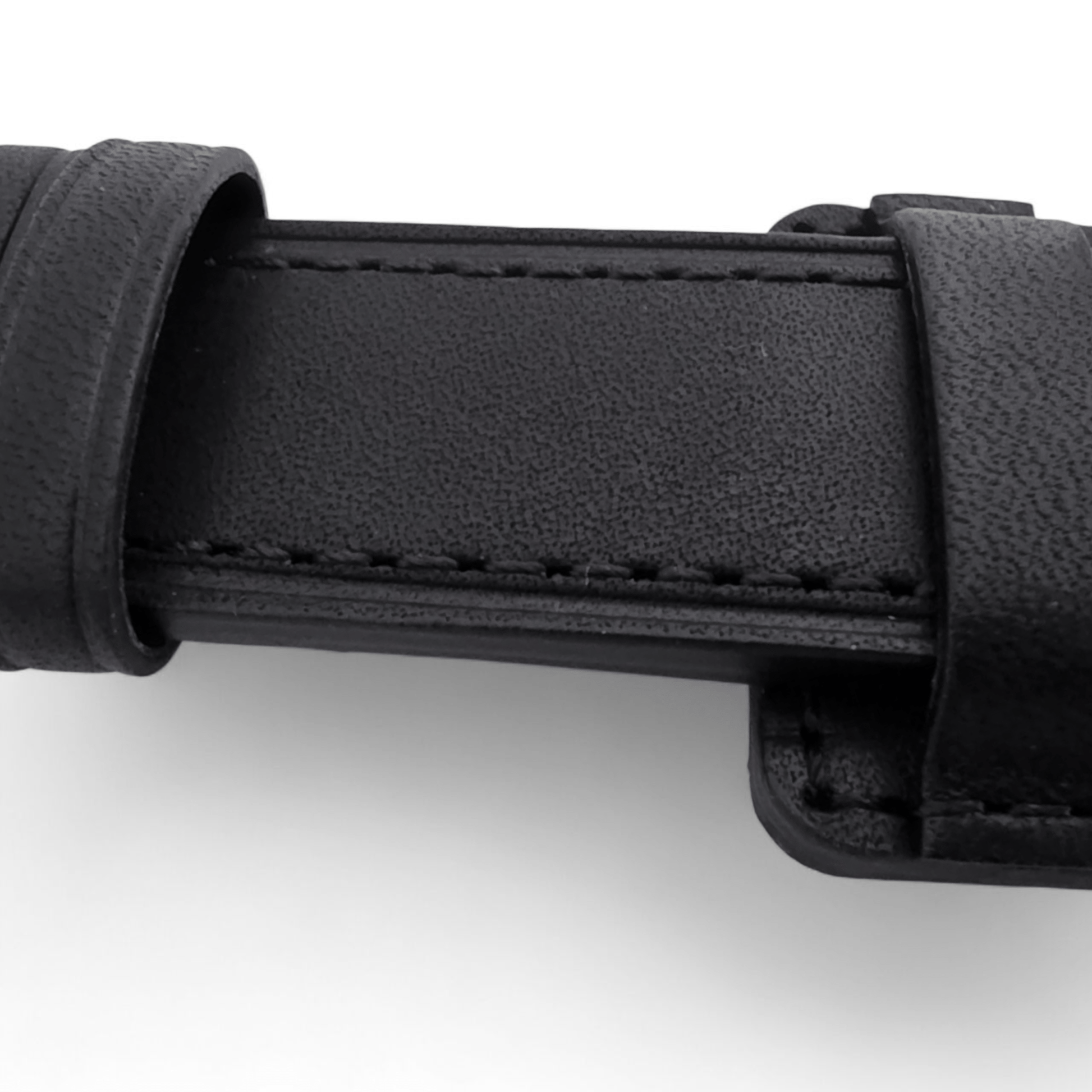 AeroMax Full Grain Leather Bund Watch Strap 20mm 22mm Black - Wrist Envy