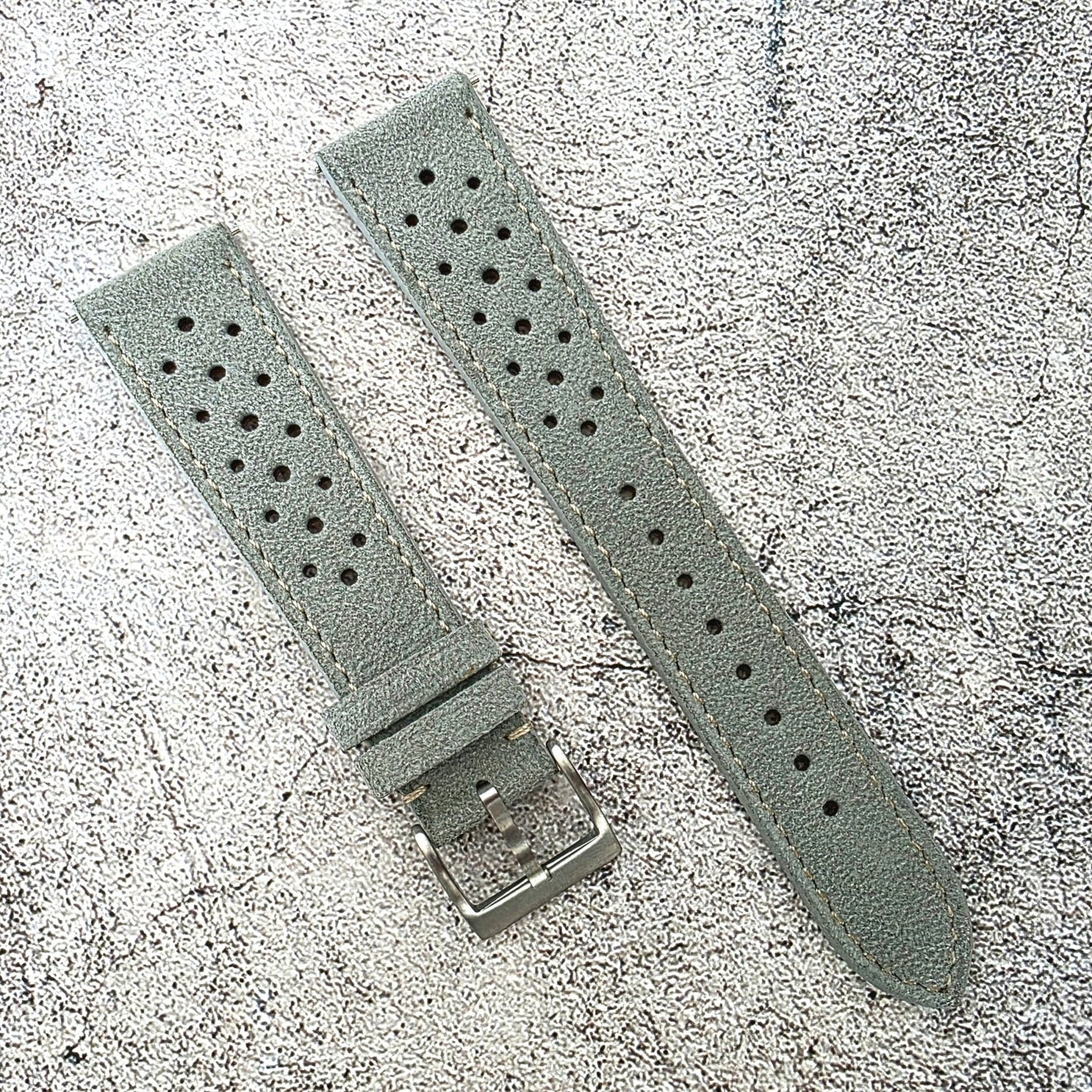 Alcantara Rally Watch Strap Light Grey 20mm - Wrist Envy