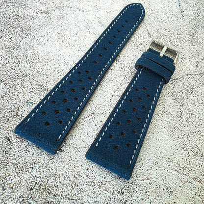 Alcantara Rally Watch Strap Oxford Blue 20mm - Wrist Envy