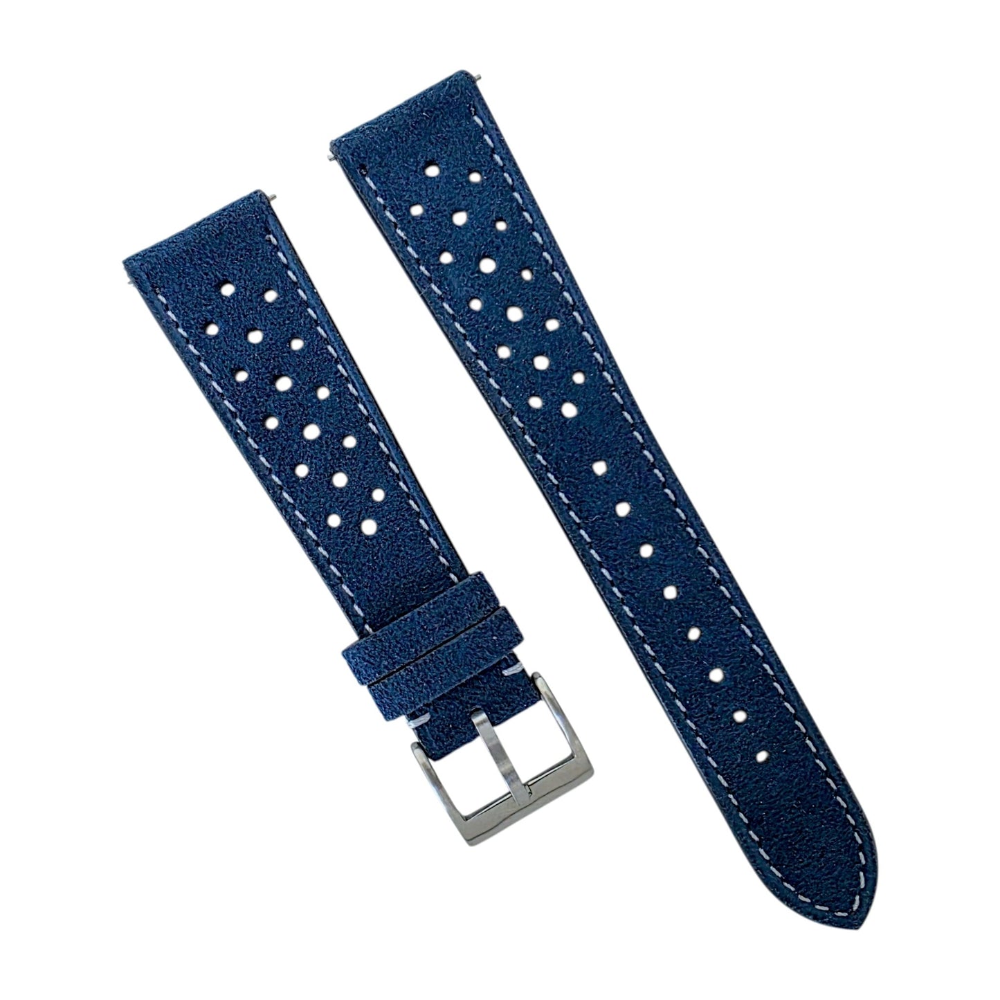 Alcantara Rally Watch Strap Oxford Blue 20mm - Wrist Envy