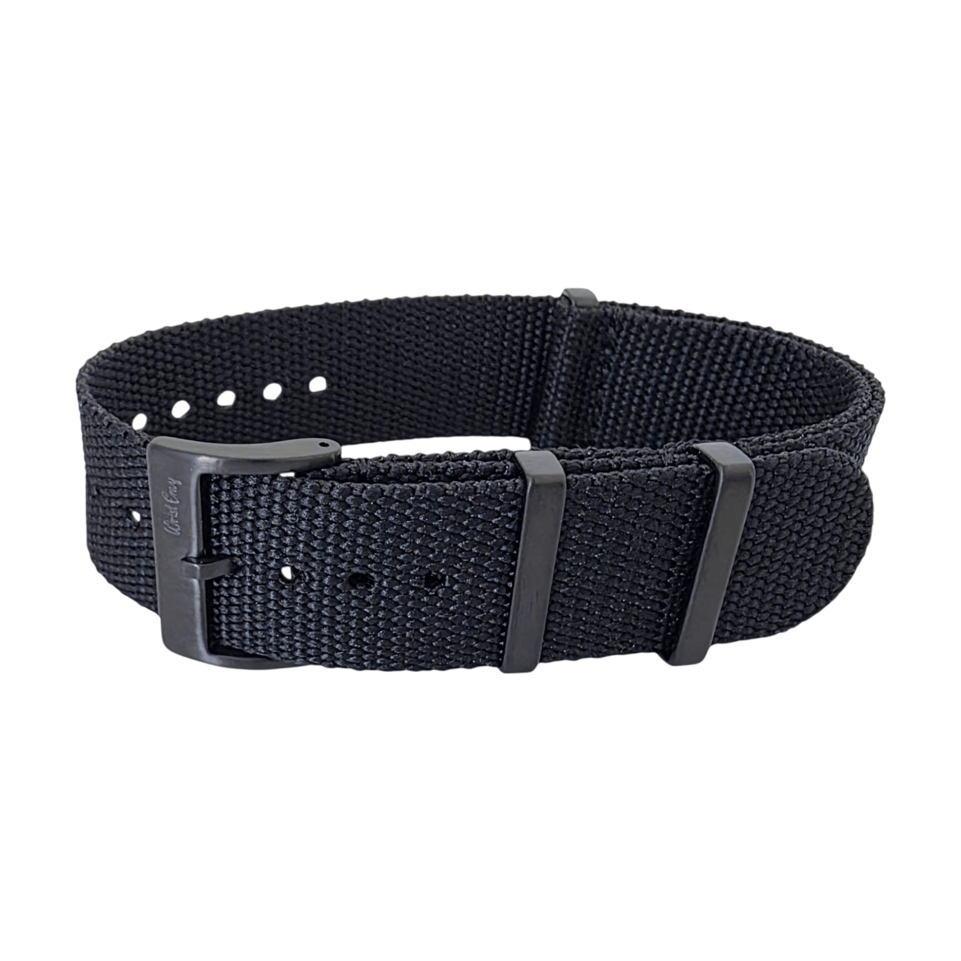 Arbor Hemp Black Hardware Military Watch Strap 20mm 22mm Black - Wrist Envy