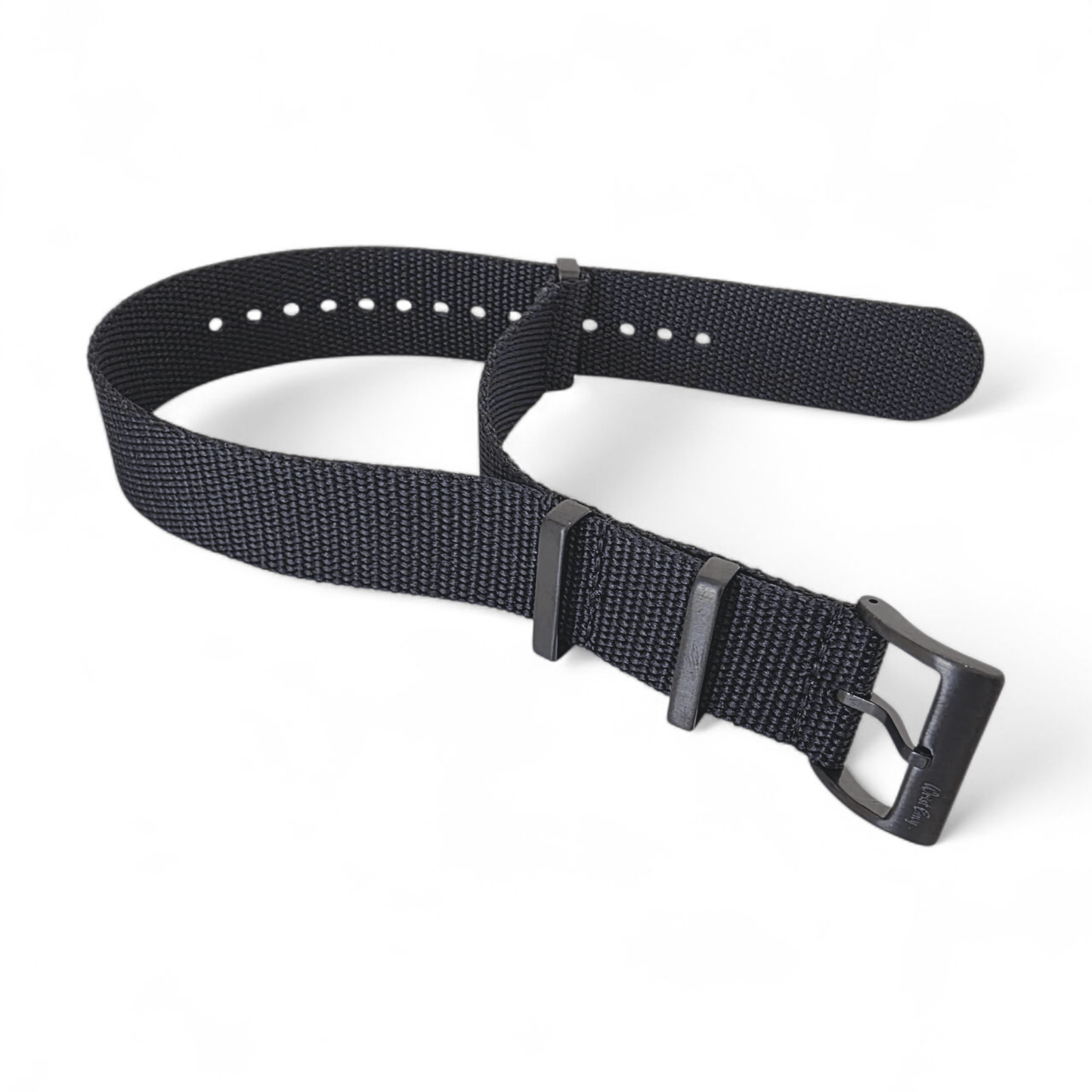 Arbor Hemp Black Hardware Military Watch Strap 20mm 22mm Black - Wrist Envy