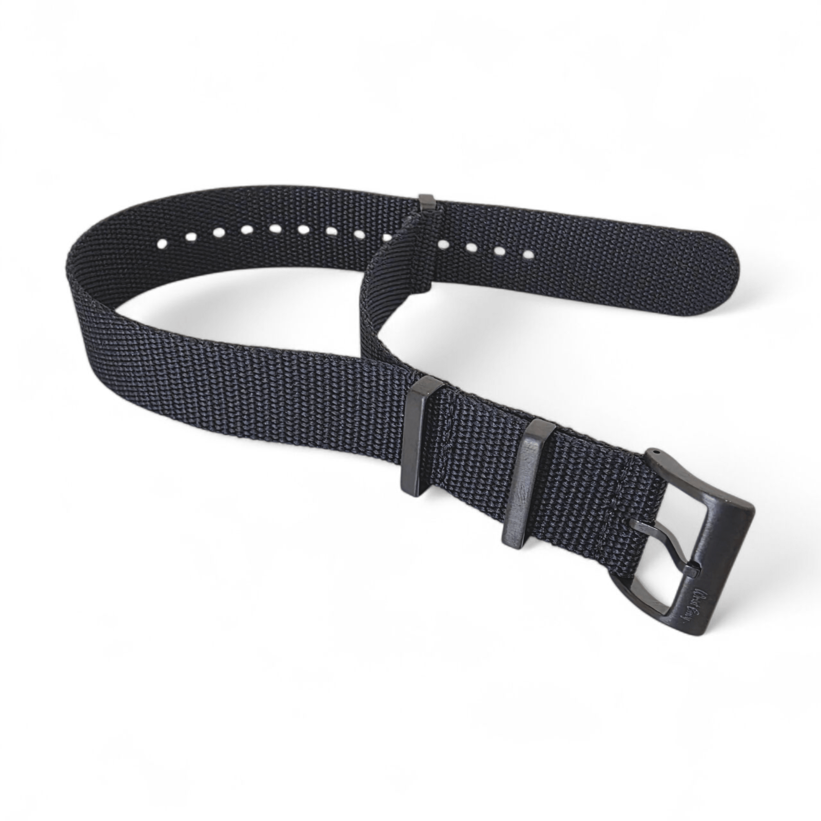 Arbor Hemp Black Hardware Military Watch Strap 20mm 22mm Black - Wrist Envy