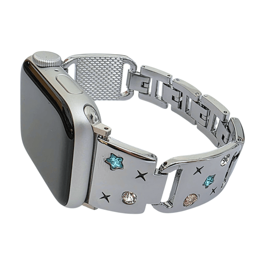 Aurora Gem Metal Bracelet For Apple Watch Silver - Wrist Envy