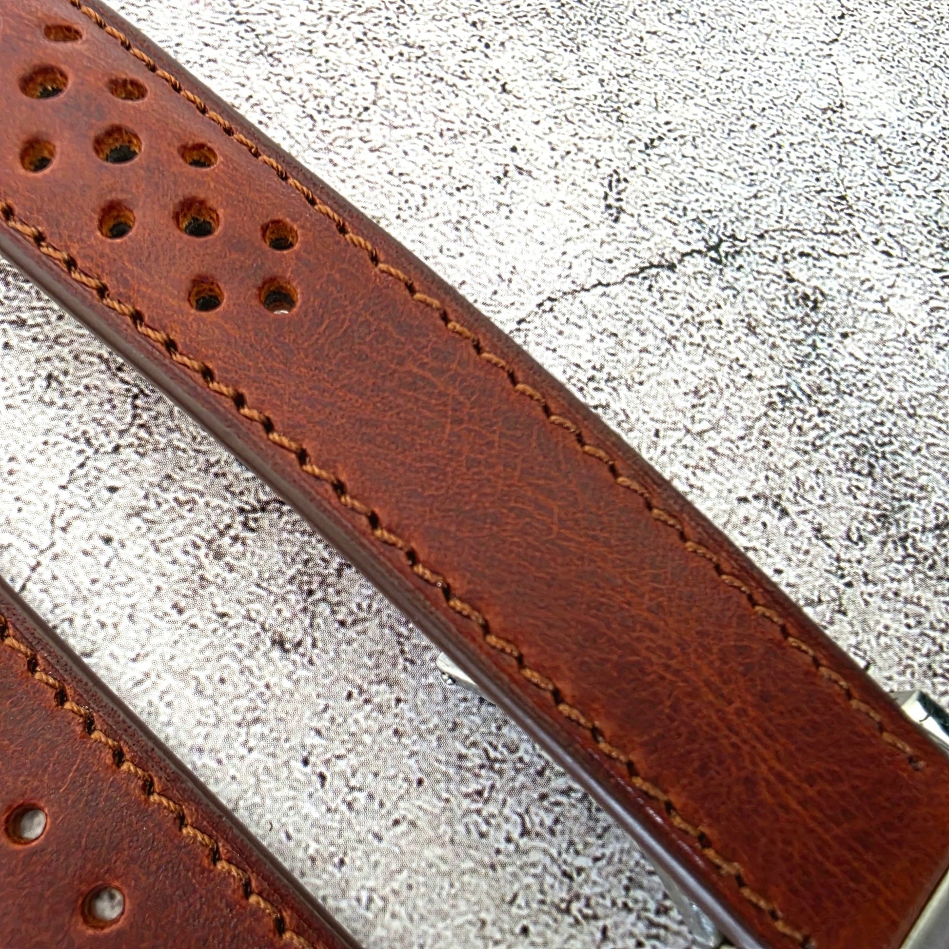 Badalassi Carlo Deployant Leather Rally Strap 20mm Chestnut Brown - Wrist Envy