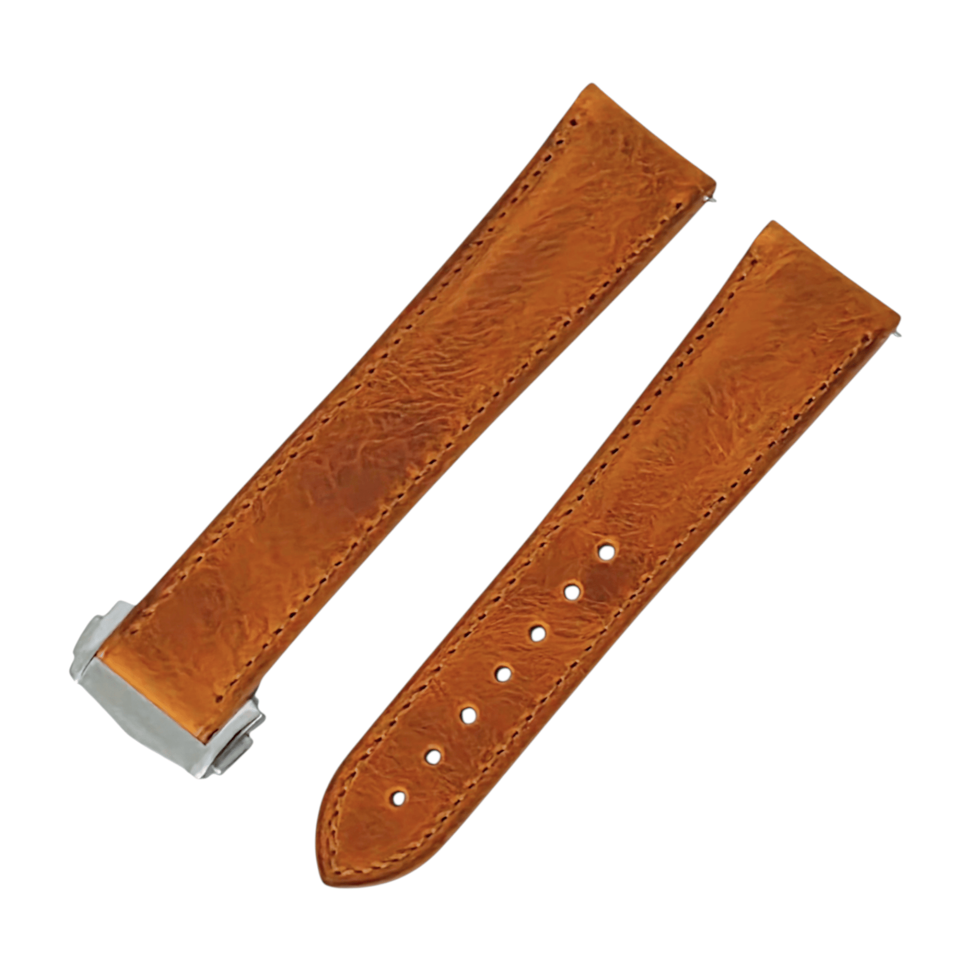 Badalassi Carlo Deployant Leather Strap 19mm 20mm 21mm 22mm Golden Tan - Wrist Envy
