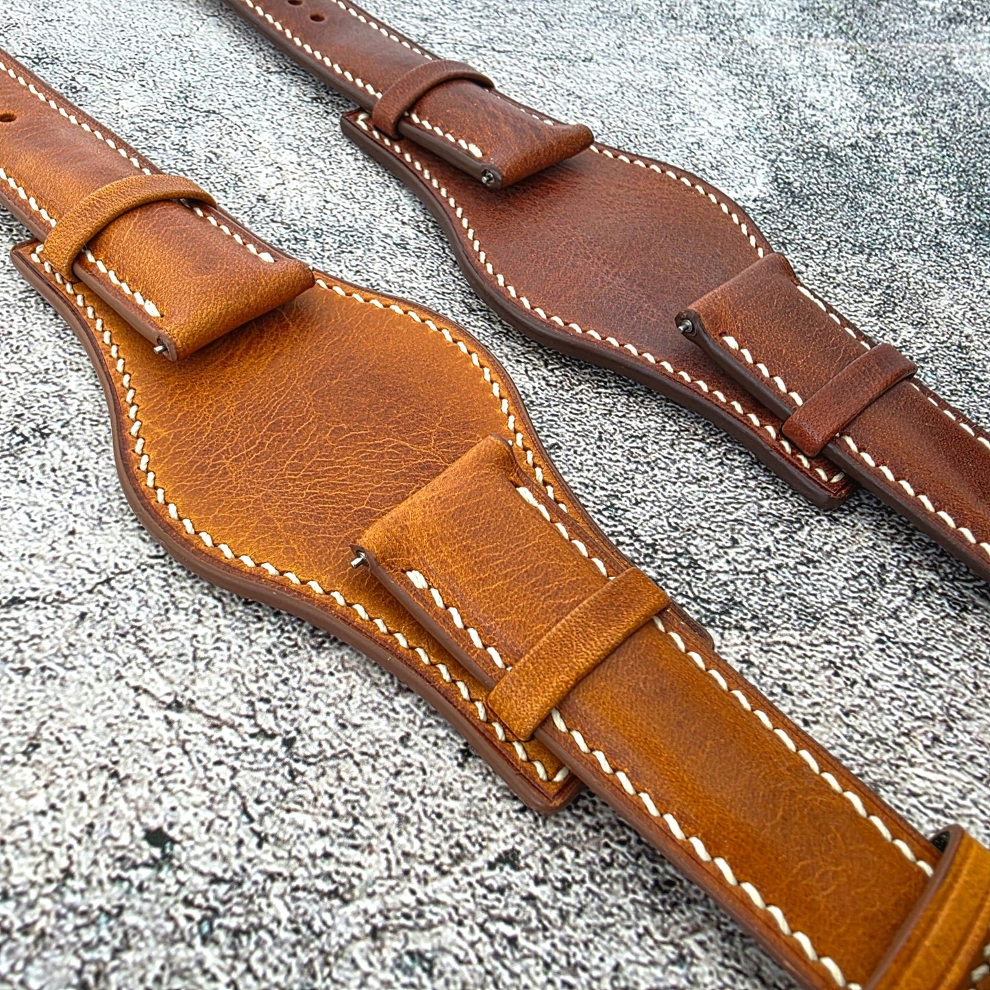 Badalassi Carlo Hand Stitched Leather Bund Strap Dark Brown - Wrist Envy