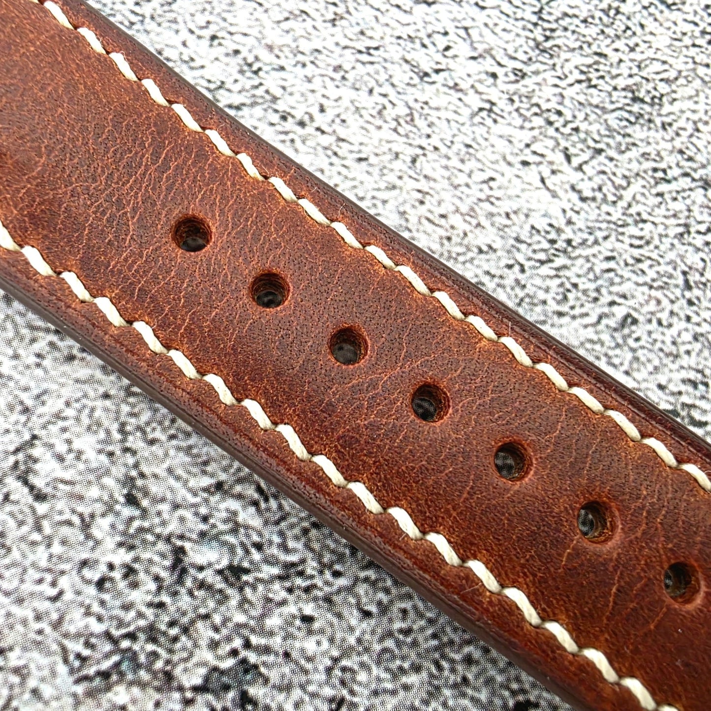Badalassi Carlo Hand Stitched Leather Bund Strap Dark Brown - Wrist Envy