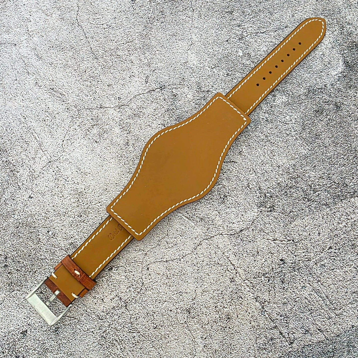 Badalassi Carlo Hand Stitched Leather Bund Strap Dark Brown - Wrist Envy