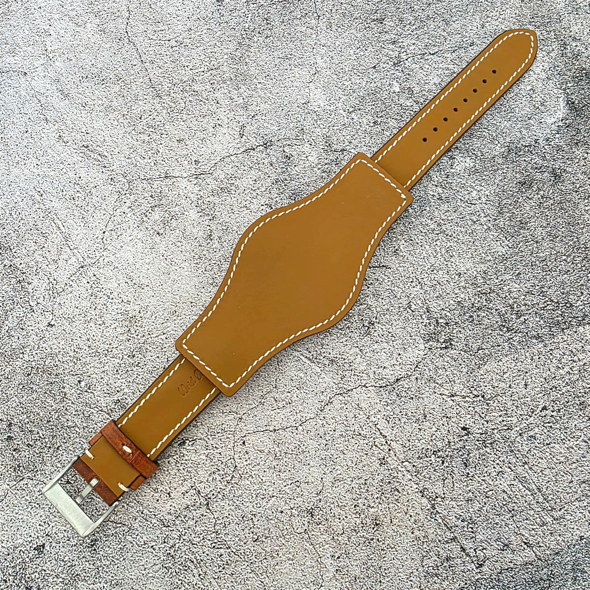 Badalassi Carlo Hand Stitched Leather Bund Strap Dark Brown - Wrist Envy