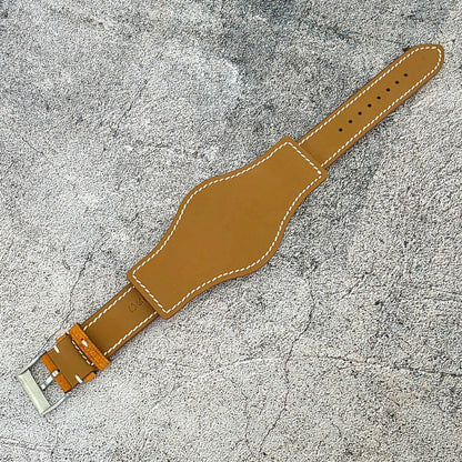 Badalassi Carlo Hand Stitched Leather Bund Strap Golden Tan - Wrist Envy