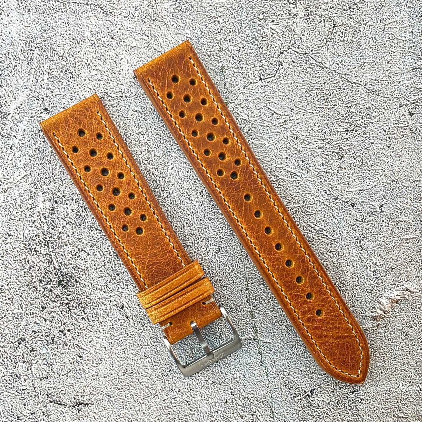 Badalassi Carlo Leather Rally Strap - Custom Ready Made - Golden Tan - Wrist Envy