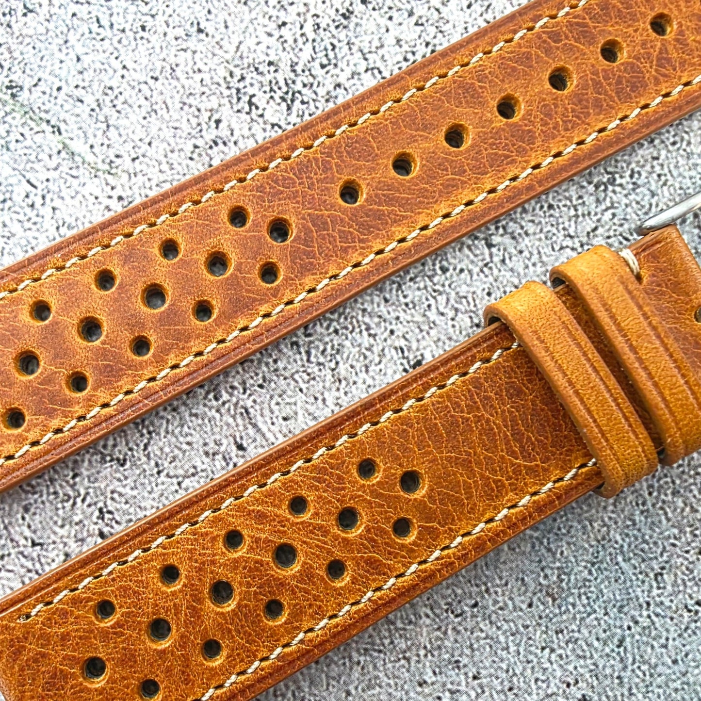Badalassi Carlo Leather Rally Strap - Custom Ready Made - Golden Tan - Wrist Envy