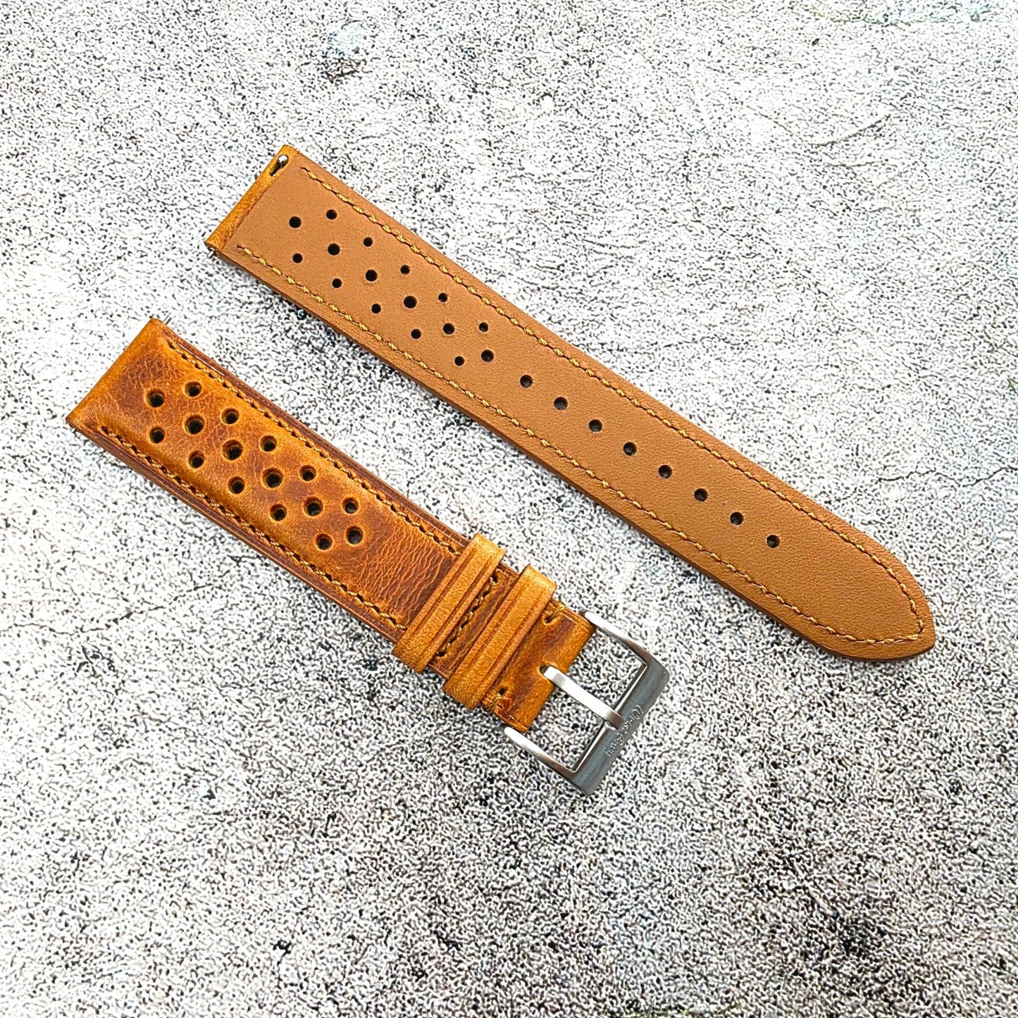 Badalassi Carlo Padded Leather Rally Strap 19mm 20mm 21mm 22mm Golden Tan - Wrist Envy