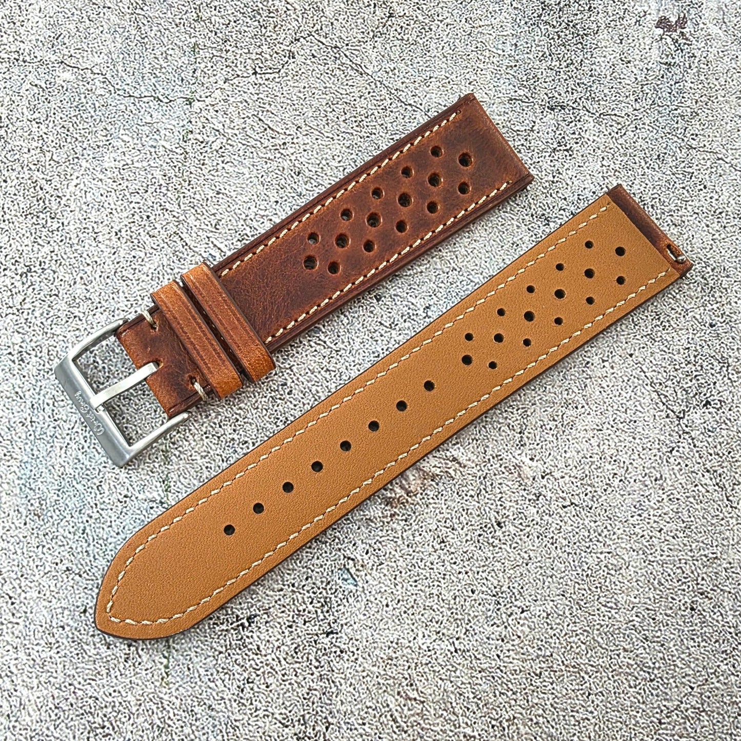 Badalassi Carlo Waxed Leather Rally Strap - Custom Ready Made - Dark Brown - Wrist Envy