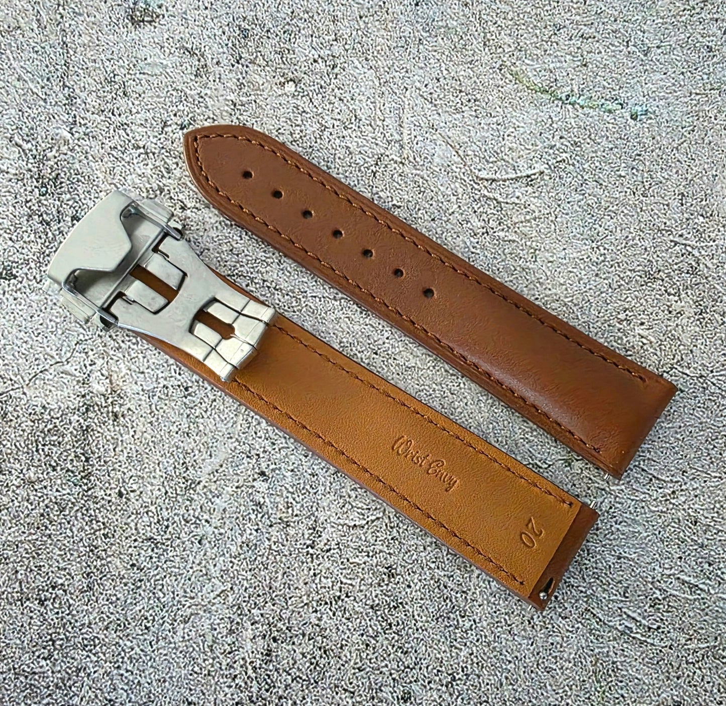 Barenia Leather Deployant Strap - Custom Ready Made - Brown - Wrist Envy
