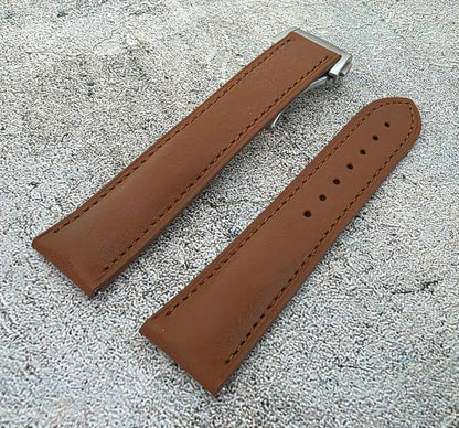 Barenia Leather Deployant Strap - Custom Ready Made - Brown - Wrist Envy
