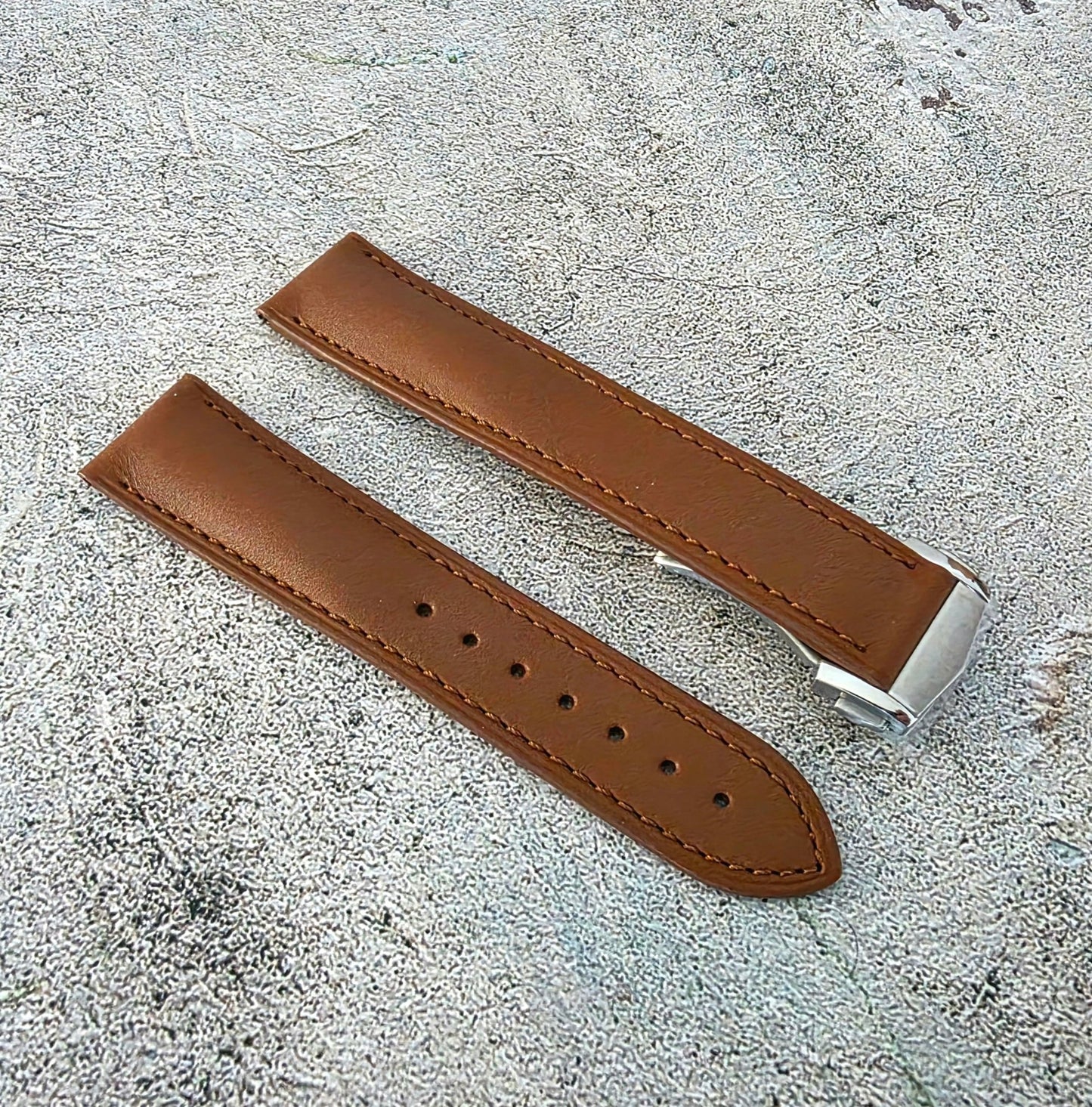 Barenia Leather Deployant Strap - Custom Ready Made - Brown - Wrist Envy