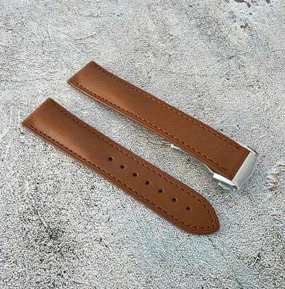 Barenia Leather Deployant Strap - Custom Ready Made - Brown - Wrist Envy