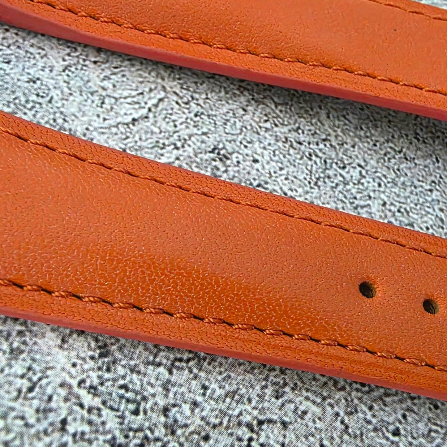 Barenia Leather Strap Deployant 20mm Orange - Wrist Envy