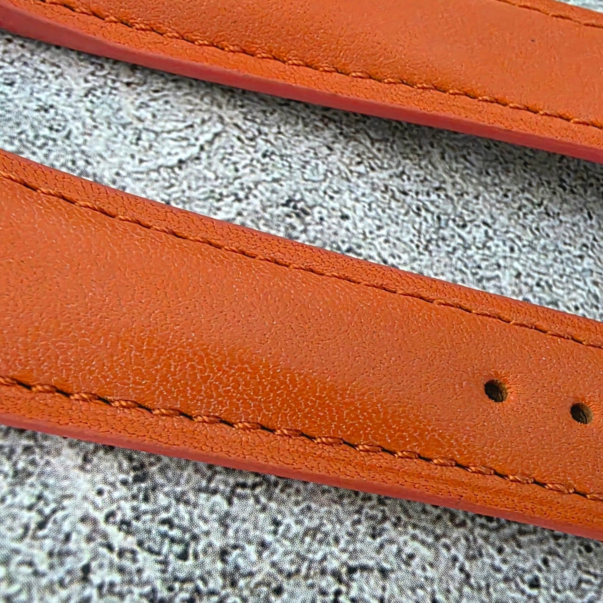 Barenia Leather Strap Deployant 20mm Orange - Wrist Envy