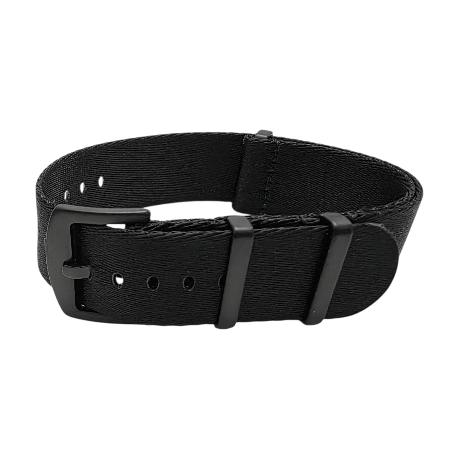 Black Buckle Nylon Watch Strap Band G10 Military Army Divers 20mm 22mm All Black - Wrist Envy