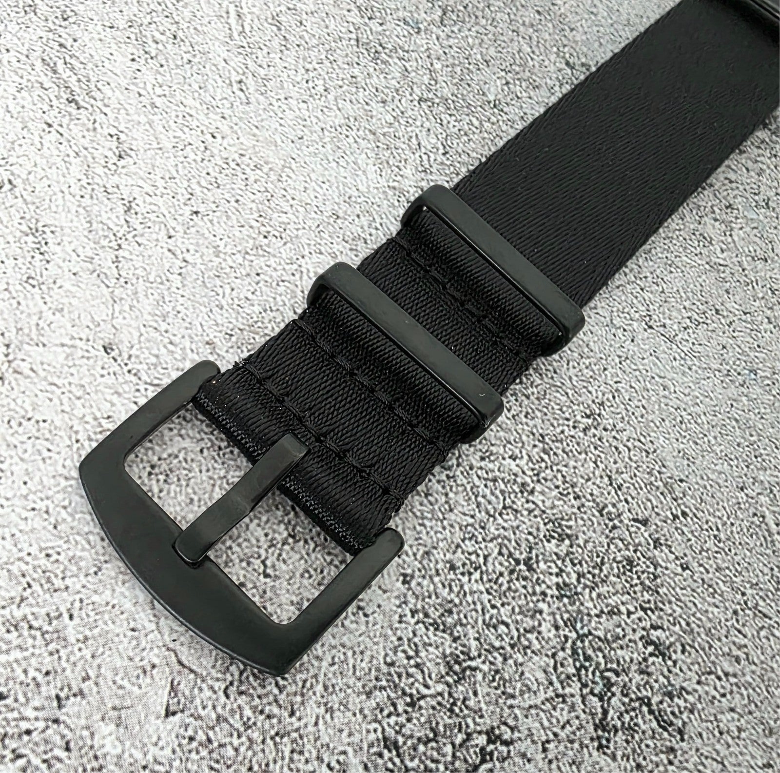 Black Buckle Nylon Watch Strap Band G10 Military Army Divers 20mm 22mm All Black - Wrist Envy