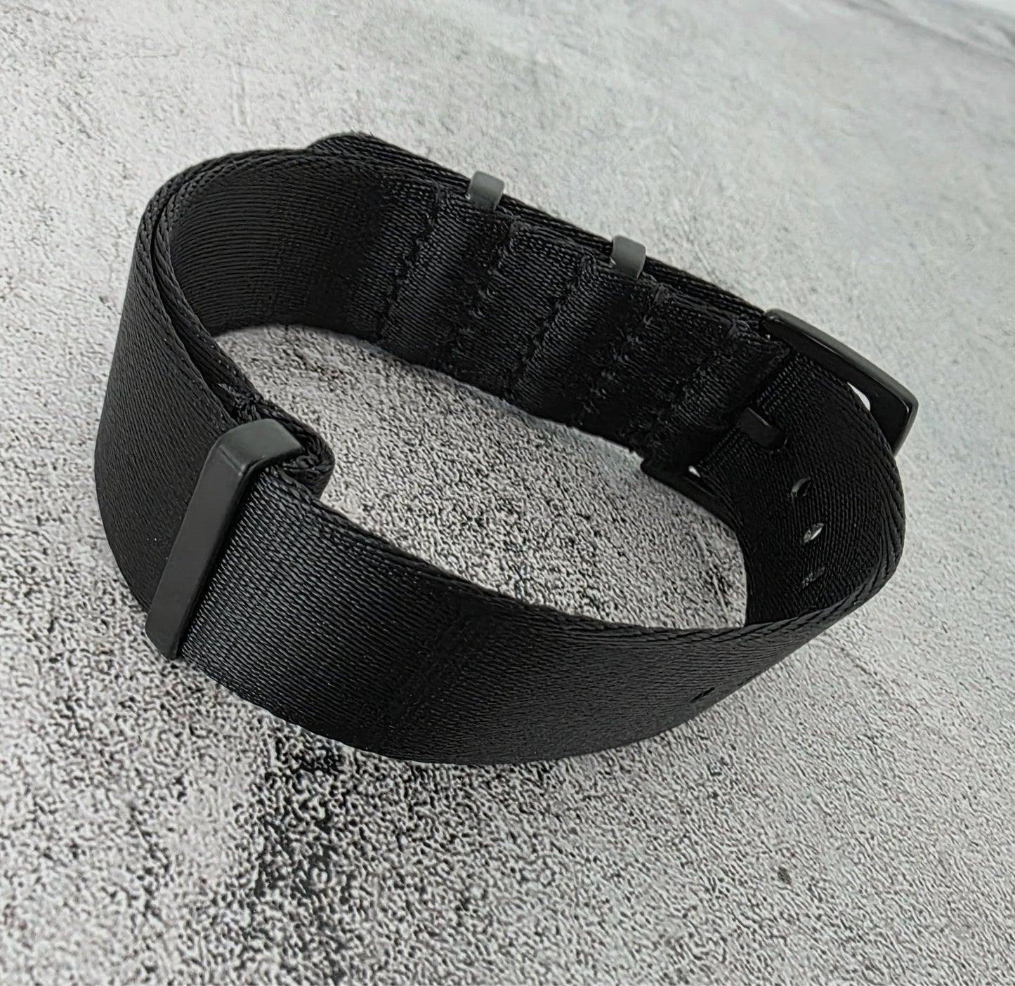 Black Buckle Nylon Watch Strap Band G10 Military Army Divers 20mm 22mm All Black - Wrist Envy