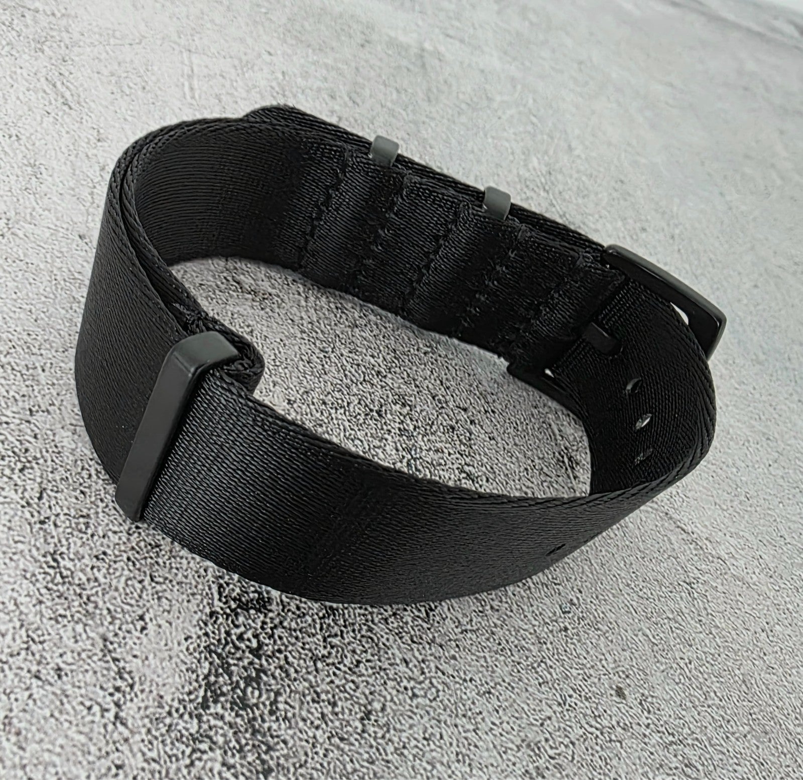 Black Buckle Nylon Watch Strap Band G10 Military Army Divers 20mm 22mm All Black - Wrist Envy