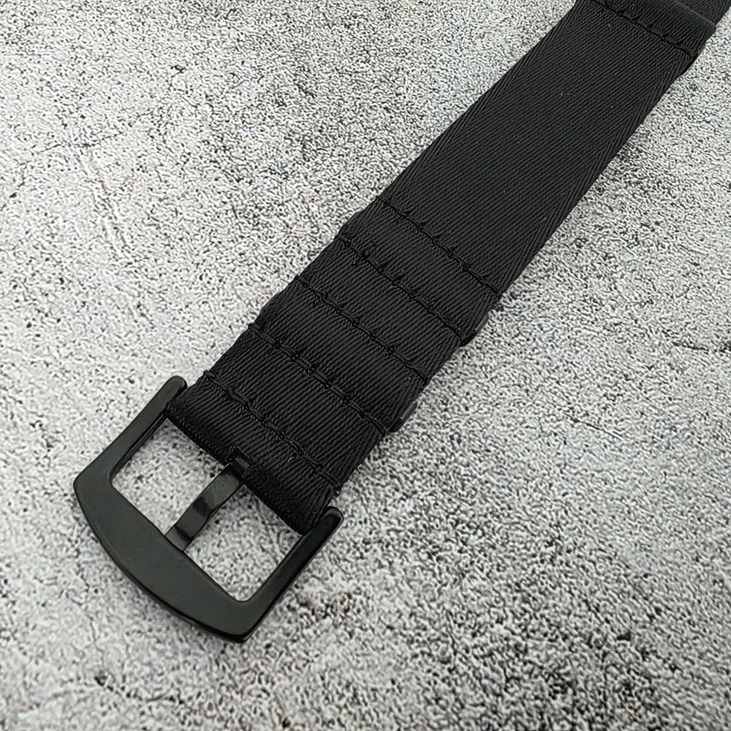 Black Buckle Nylon Watch Strap Band G10 Military Army Divers 20mm 22mm All Black - Wrist Envy