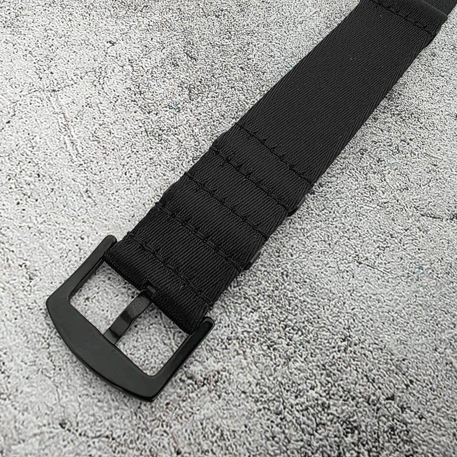 Black Buckle Nylon Watch Strap Band G10 Military Army Divers 20mm 22mm All Black - Wrist Envy