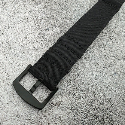 Black Buckle Nylon Watch Strap Band G10 Military Army Divers 20mm 22mm All Black - Wrist Envy