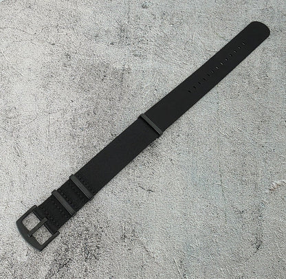 Black Buckle Nylon Watch Strap Band G10 Military Army Divers 20mm 22mm All Black - Wrist Envy