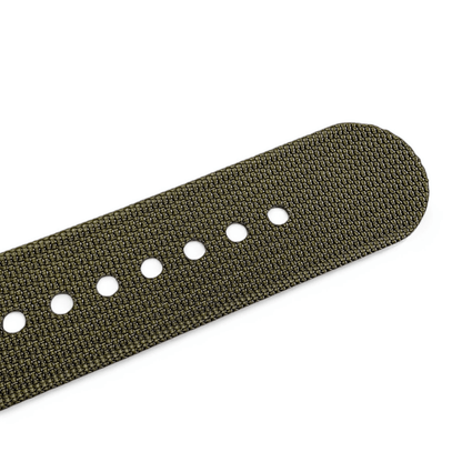 Black Buckle Ribbed Nylon Watch Strap Military 20mm 22mm - Wrist Envy