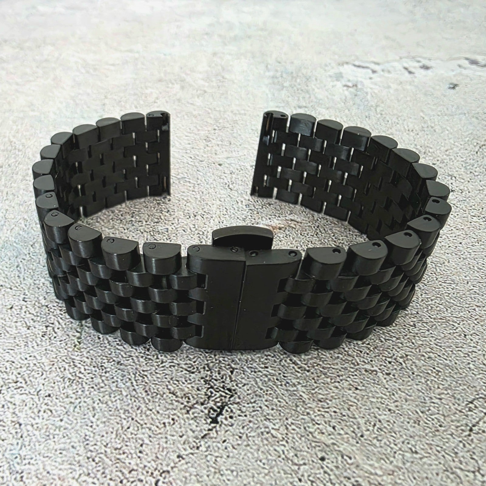 Black PVD Solid 316L Stainless Steel Watch Bracelet 20mm 22mm - Wrist Envy